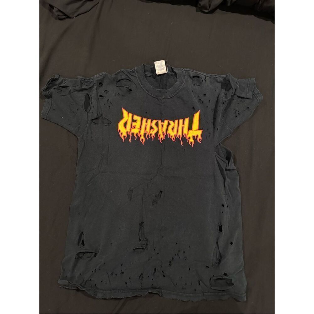 THRASHER San Francisco size M top black with rips top men / women